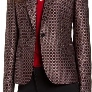 Suit jacket jacquard. Women Jacket Suit Anne Klein BLK TITIAN Red XS Red Blue